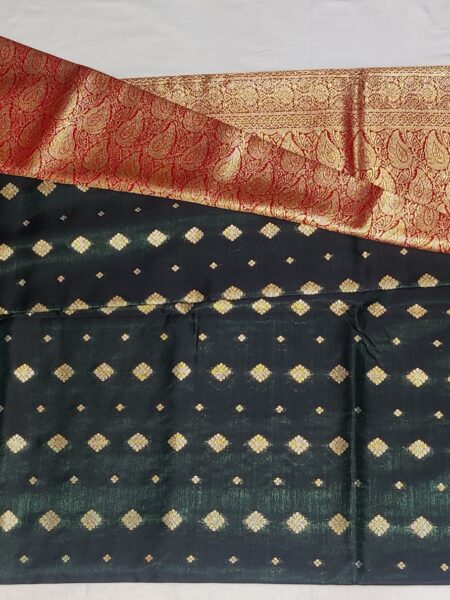 Banarasi-Style Silk Saree with Contrast Pallu
