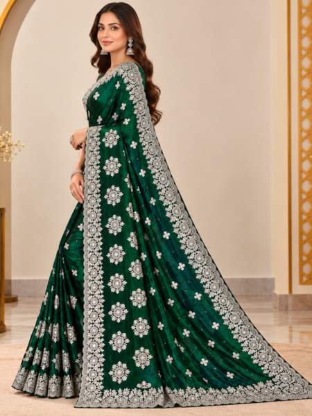 Fendy Chiffon Party-Wear Saree with Belt