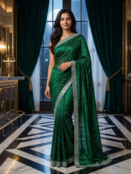 Fendy Chiffon Saree with Sequin (Saroski) Work