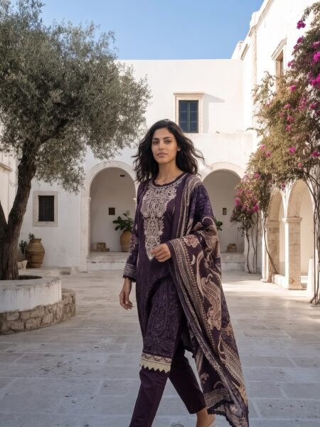 Heavy Cambric Lawn 3-Piece Embroidered Suit
